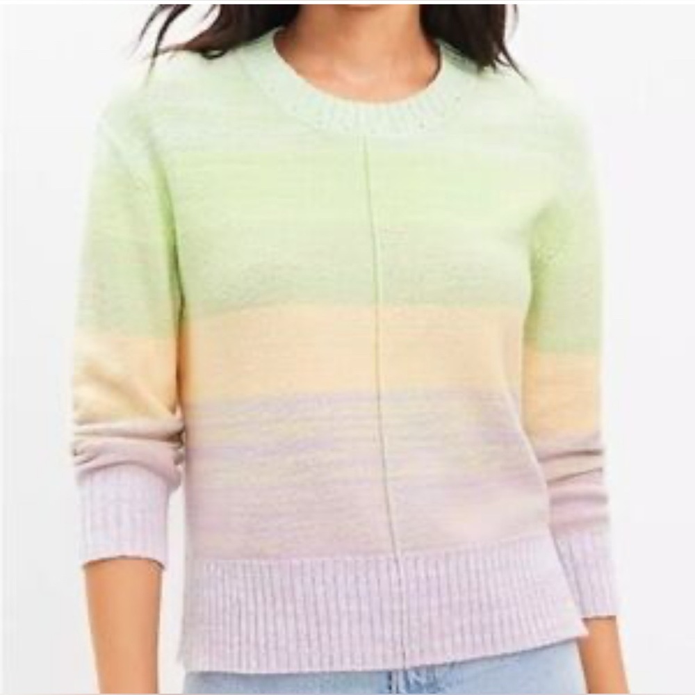 Loft Women’s Pastel Striped Ombré Sweater, size small